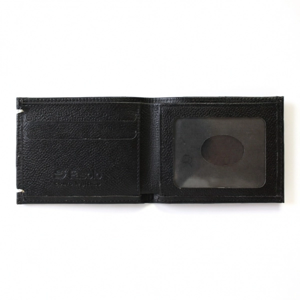 CARTEIRA SLIM DE COURO FASOLO - PRETO