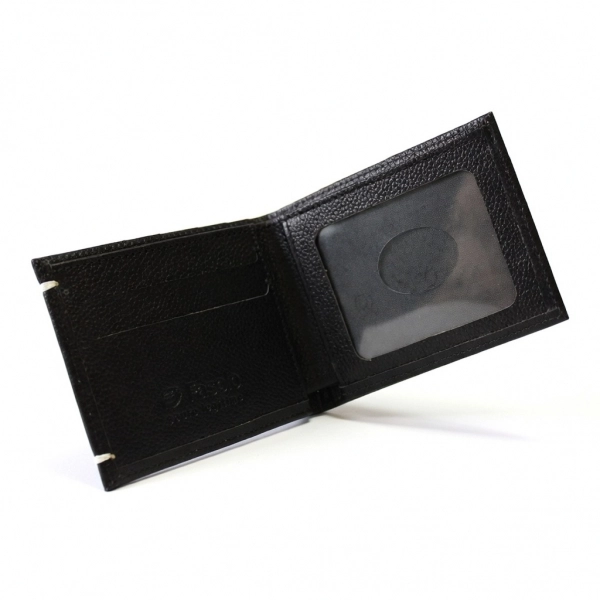 CARTEIRA SLIM DE COURO FASOLO - PRETO