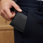 CARTEIRA SLIM DE COURO FASOLO - PRETO